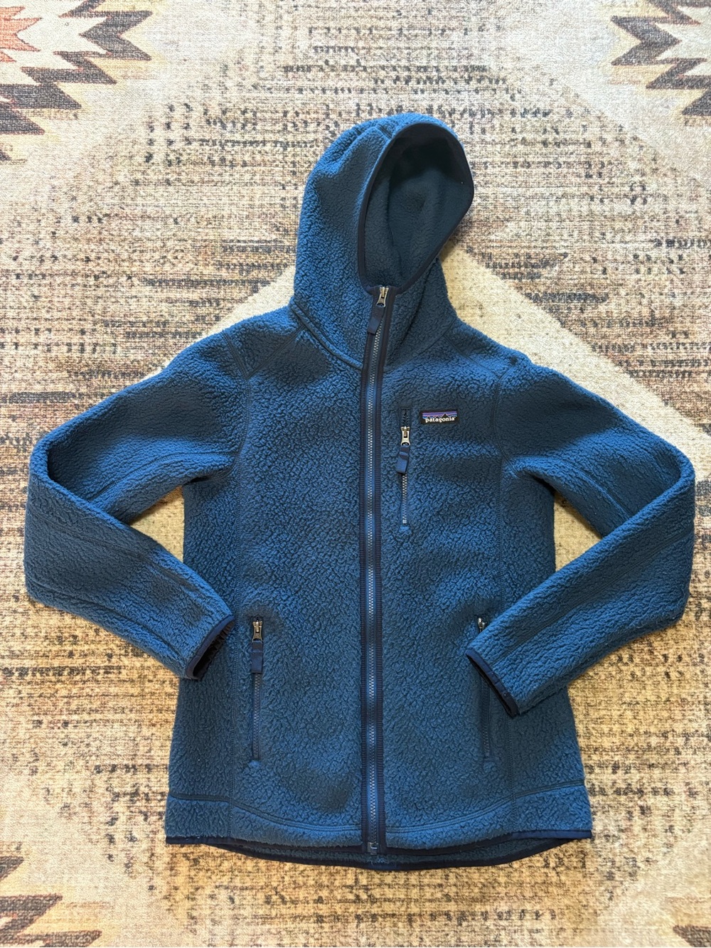 Patagonia Jacket Women’s Blue Retro
Pile Fleece Hooded Full Zip Hoody Medium